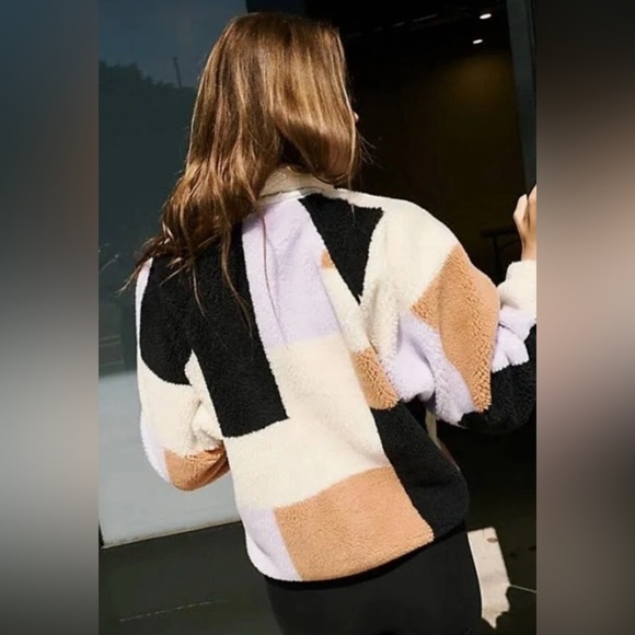 Free People Free Movement Fleece Patchwork Jacket Size Small - Picture 3 of 15